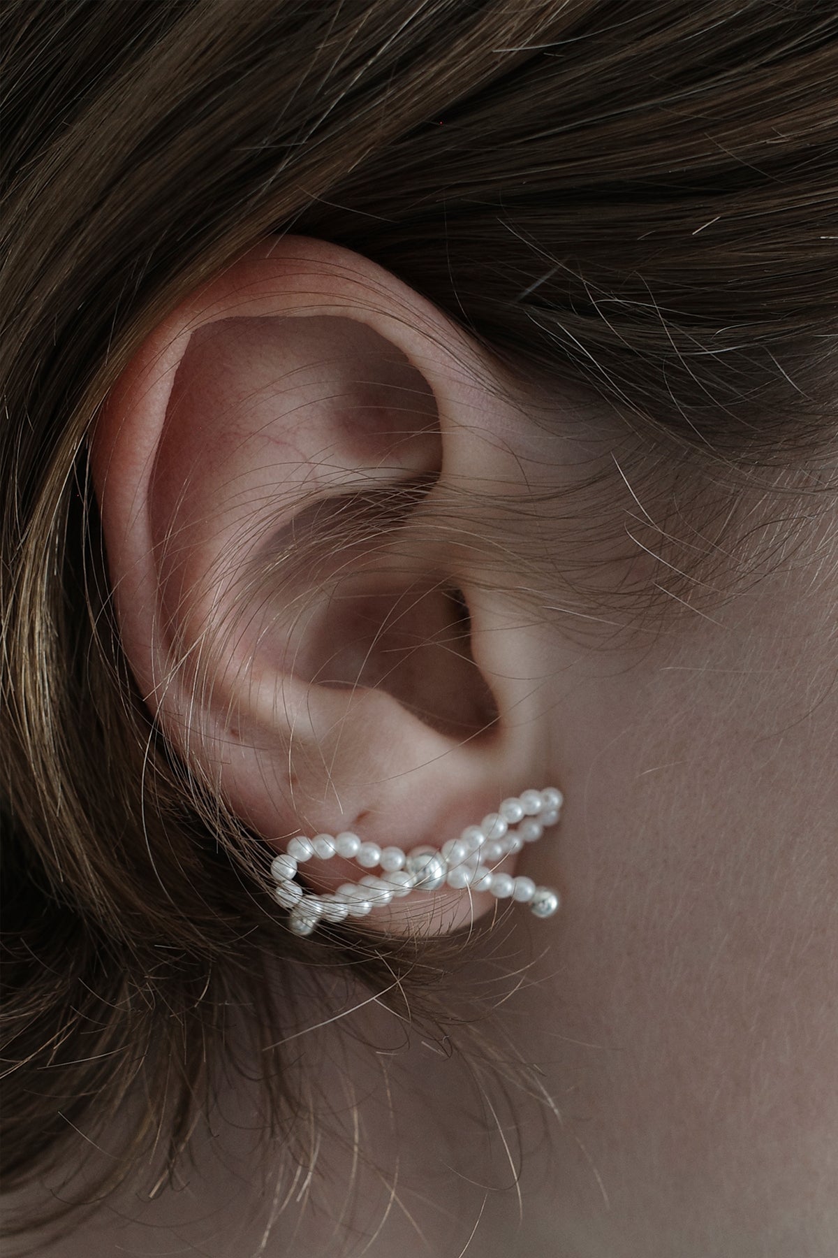 Tie a Pearl ribbon Earrings【MWER230603】