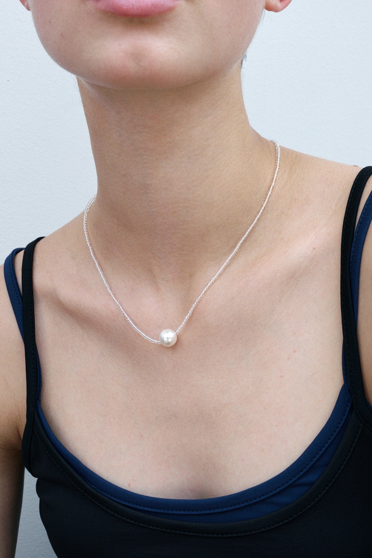 Clear Line Pearl Necklace【MWNL250502】