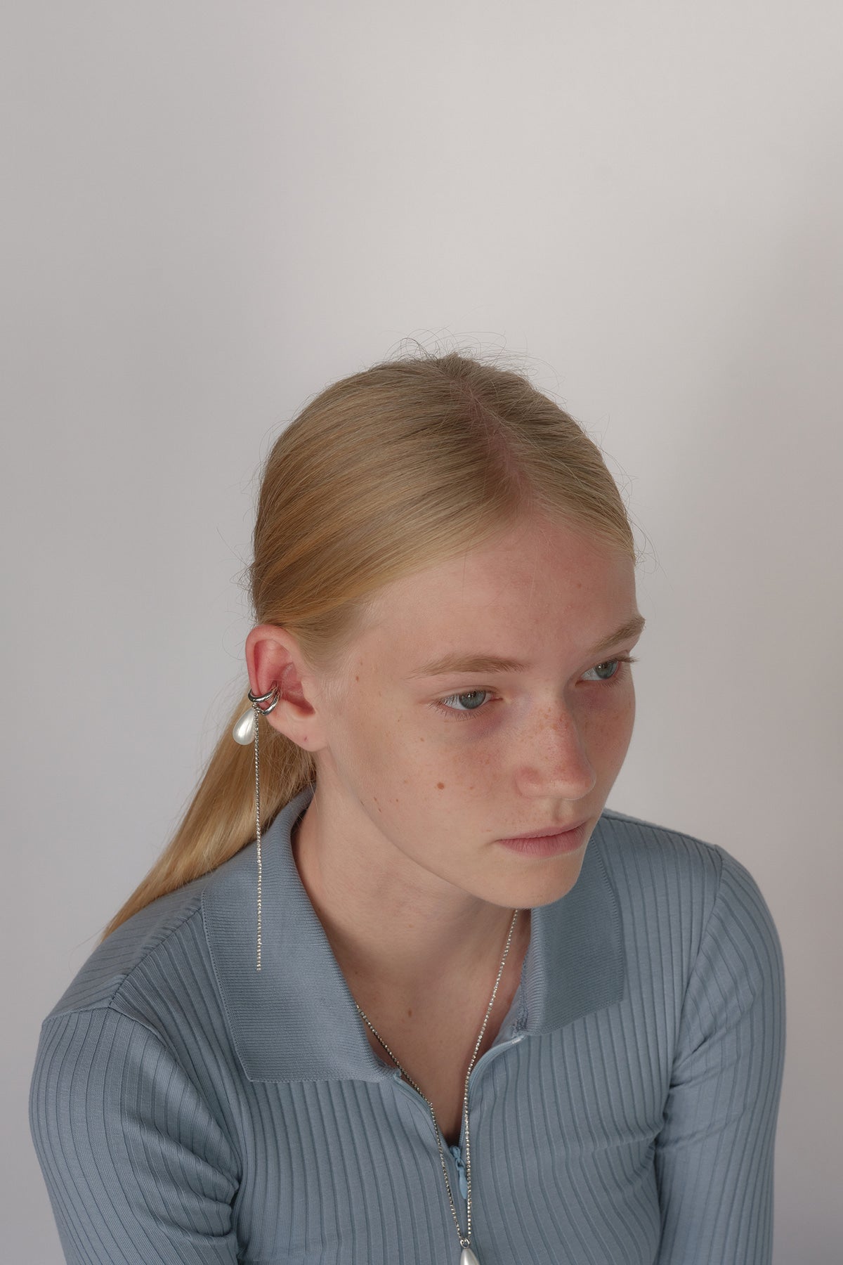 Teardrop Pearl Crystalline Ear Cuff(Set)【MWER240608】