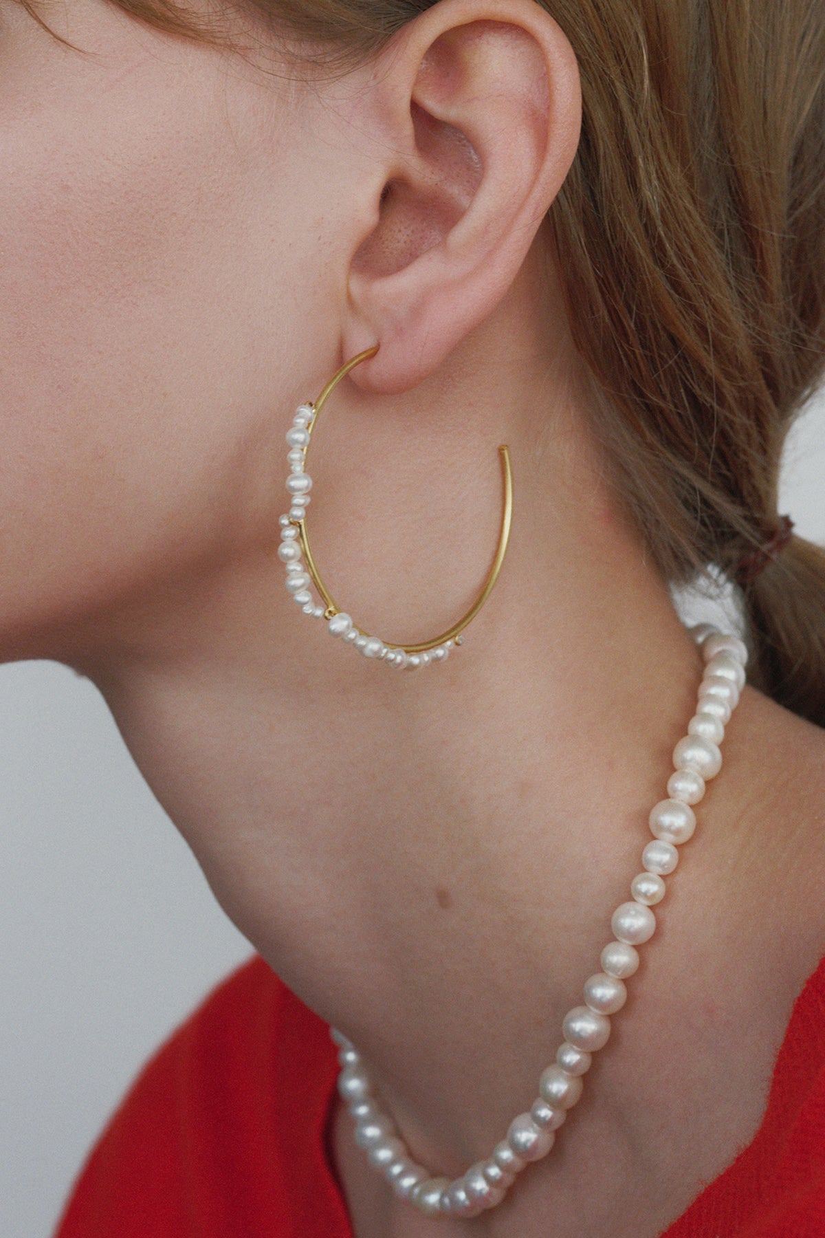 Pearl Bud Hoop Earrings【MWER260206】