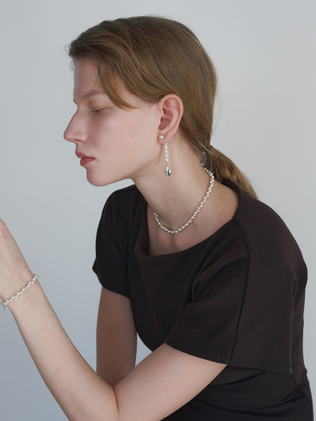 Petal Pearl Unbalanced Earrings【MWER260205】