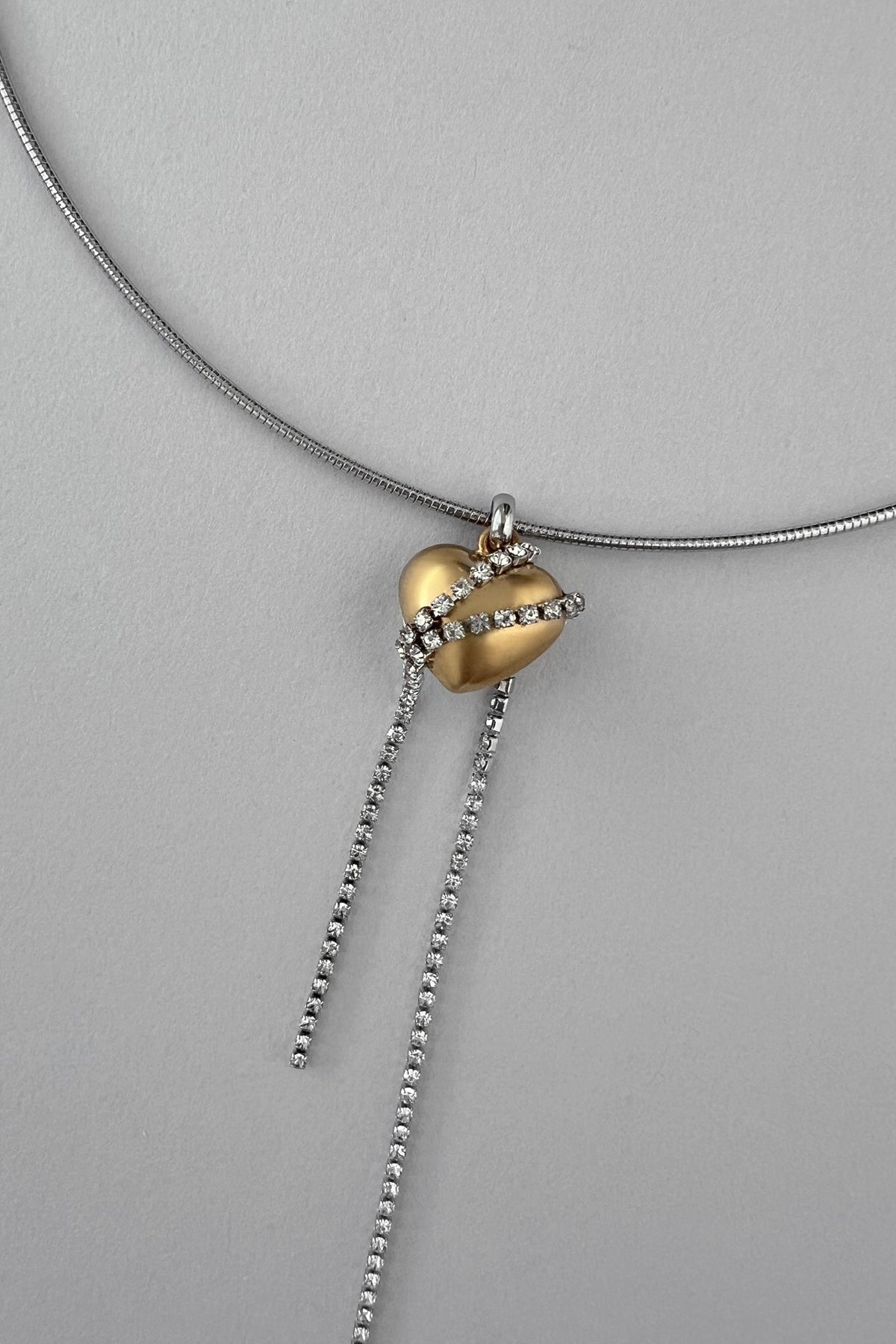 Moonlit Heartstrings Wire Necklace　【MWNL250104】