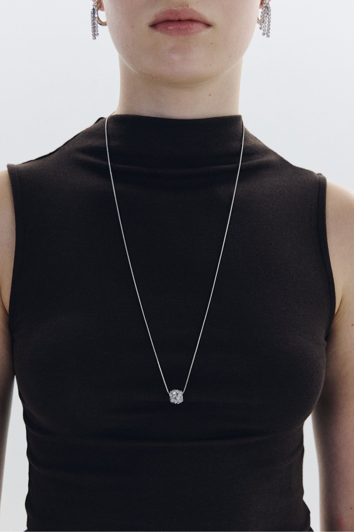 Crystal Orb Drop Necklace【MWNL260606】