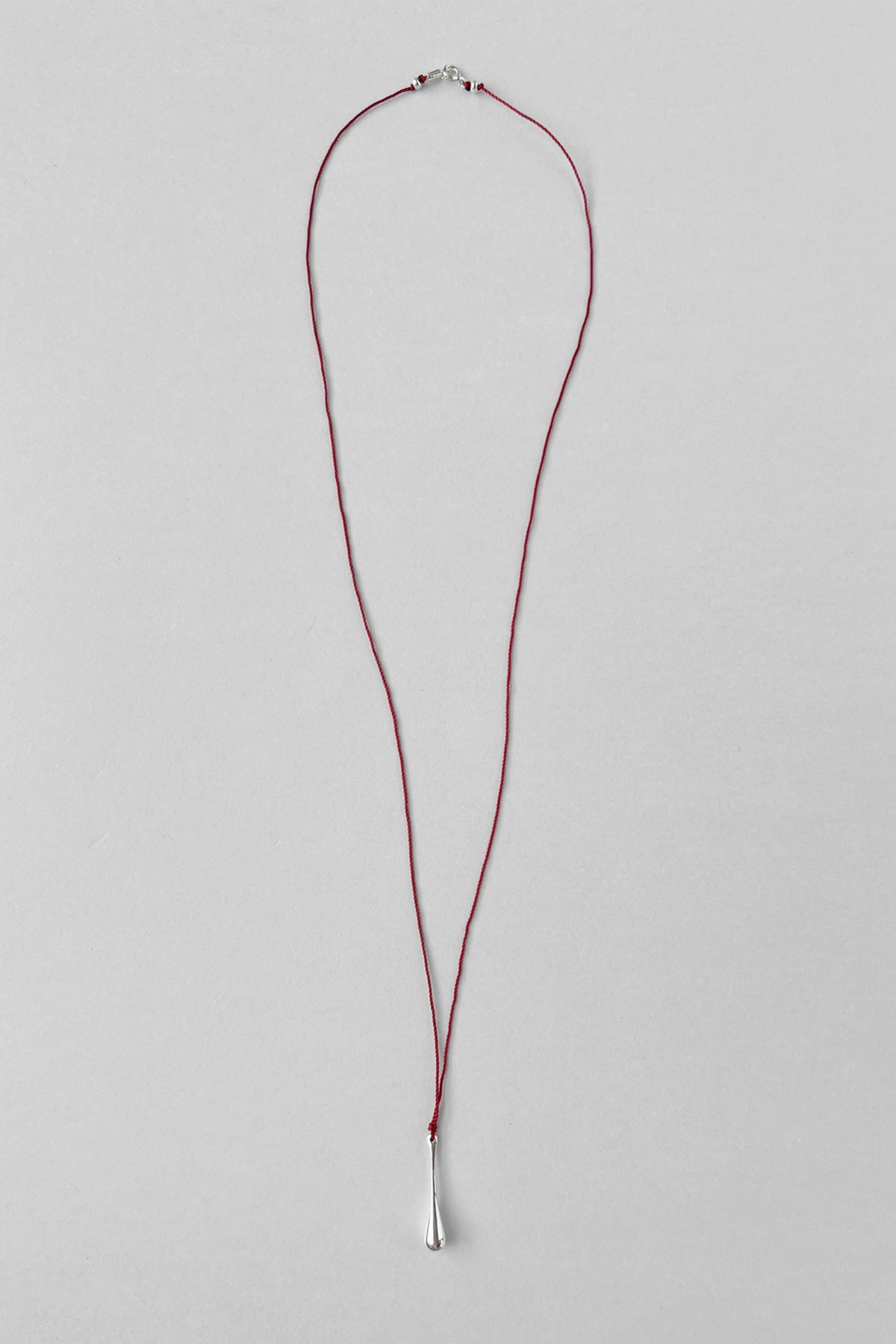 Silver Drop Red String Necklace【MWNL250504】
