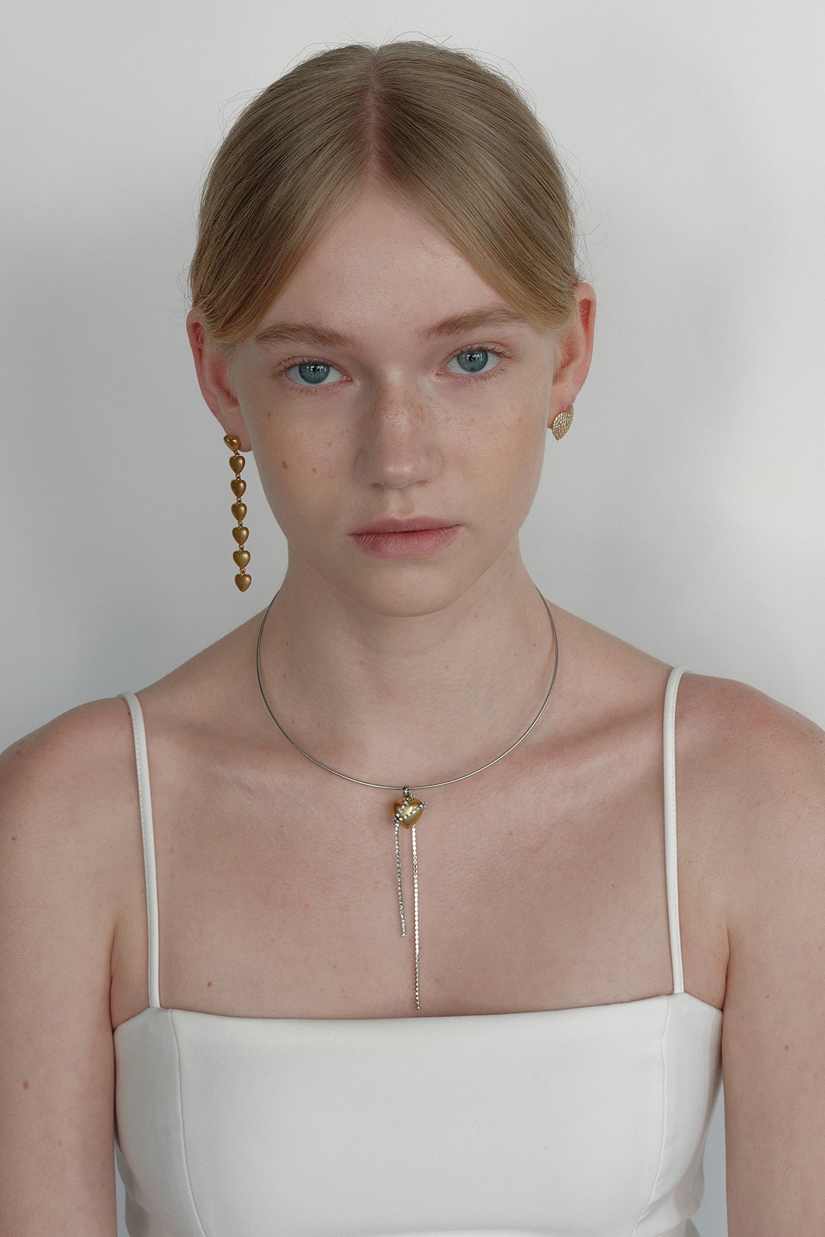 Moonlit Heartstrings Wire Necklace　【MWNL250104】