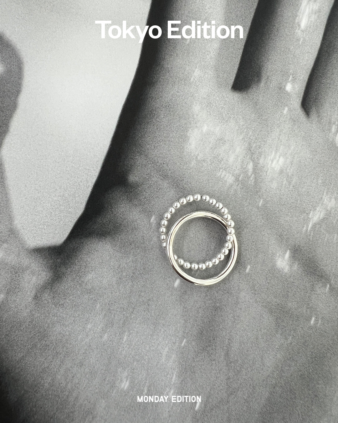 Japan exclusive Pearl and Silver Thick and Thin Ring【MWRG251101】