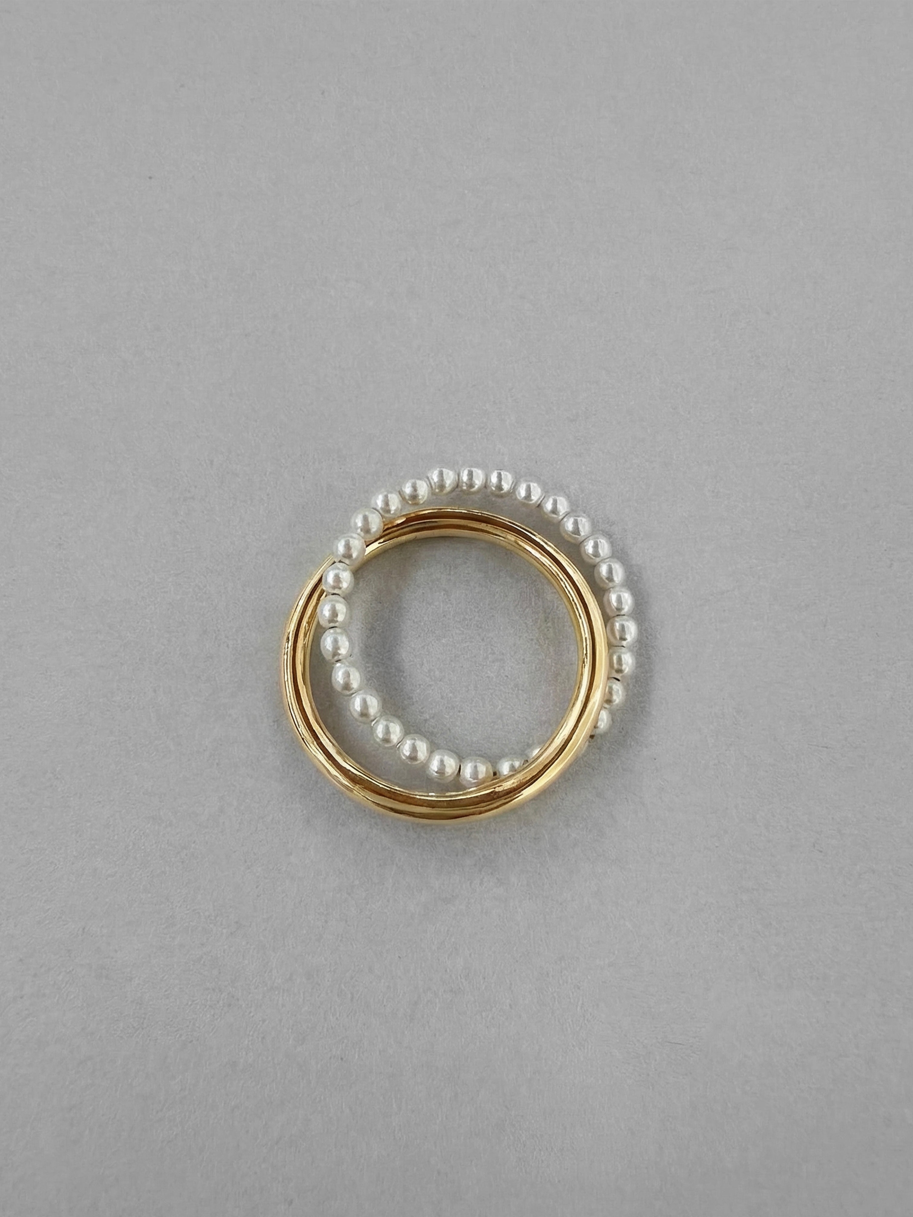 Japan exclusive Pearl and Silver Thick and Thin Ring【MWRG251101】