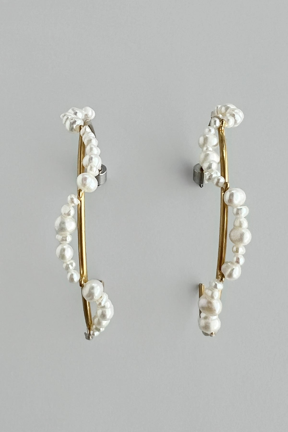 Pearl Bud Hoop Earrings【MWER260206】