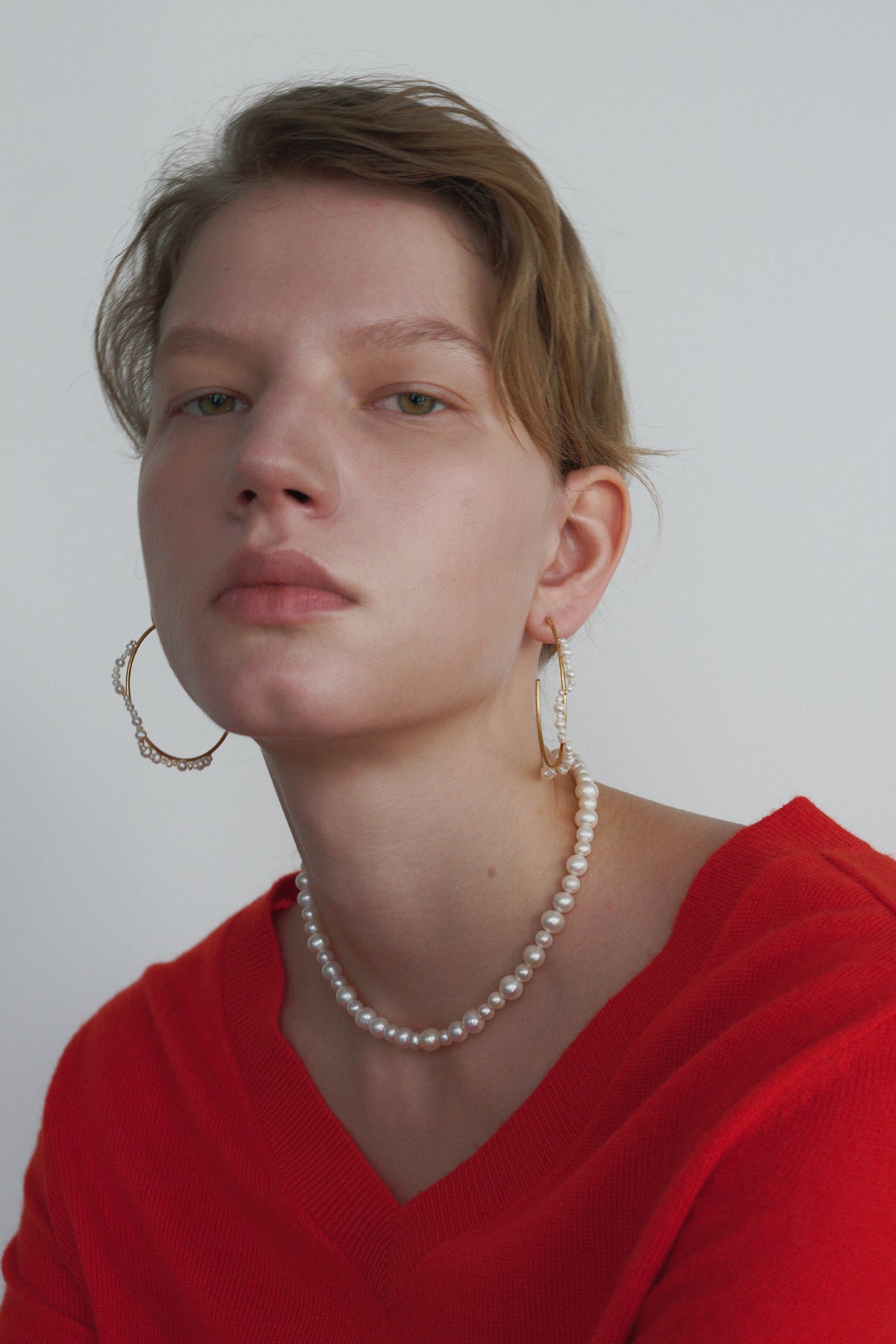 Pearl Bud Hoop Earrings【MWER260206】