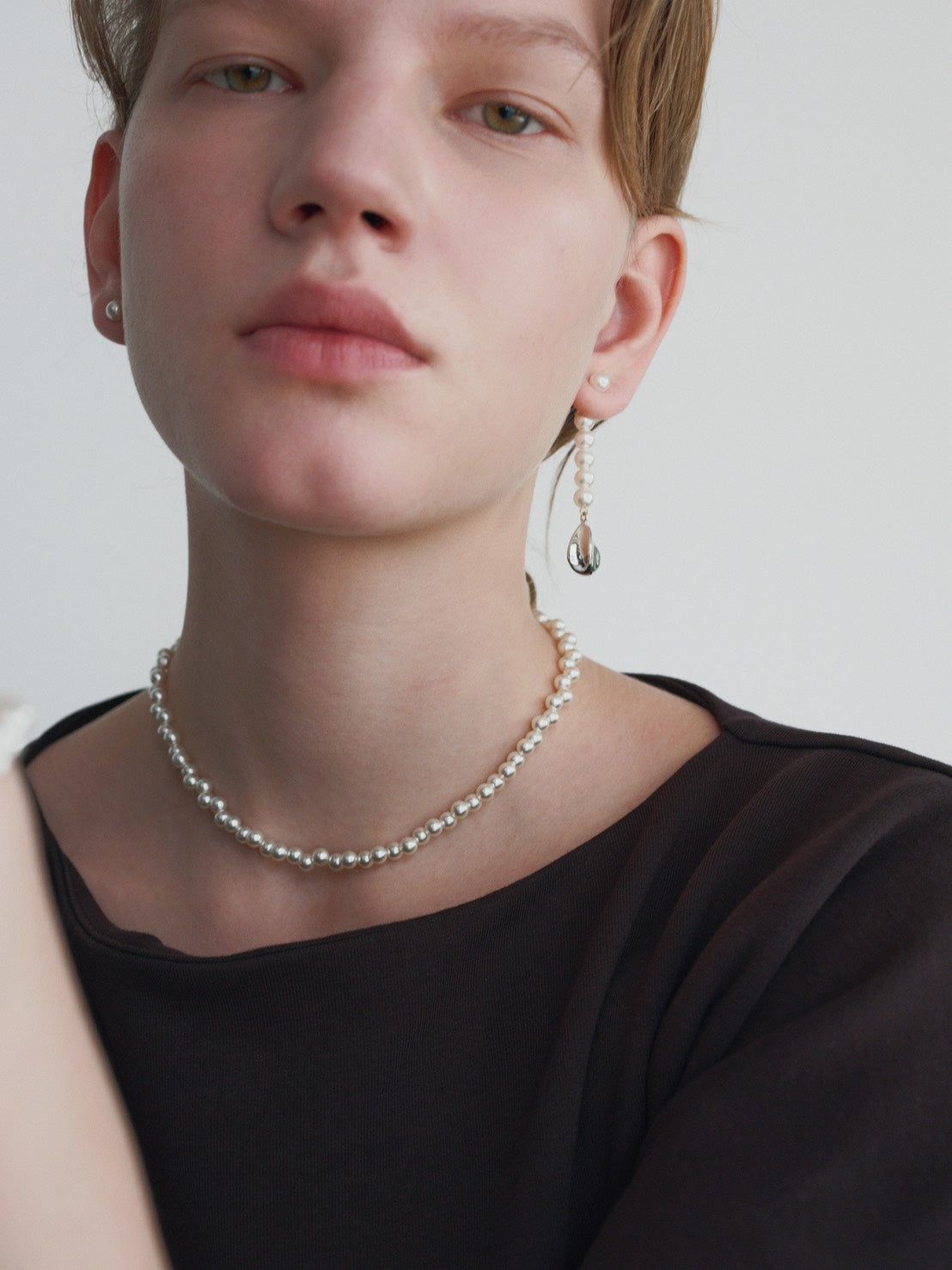 Petal Pearl Unbalanced Earrings【MWER260205】