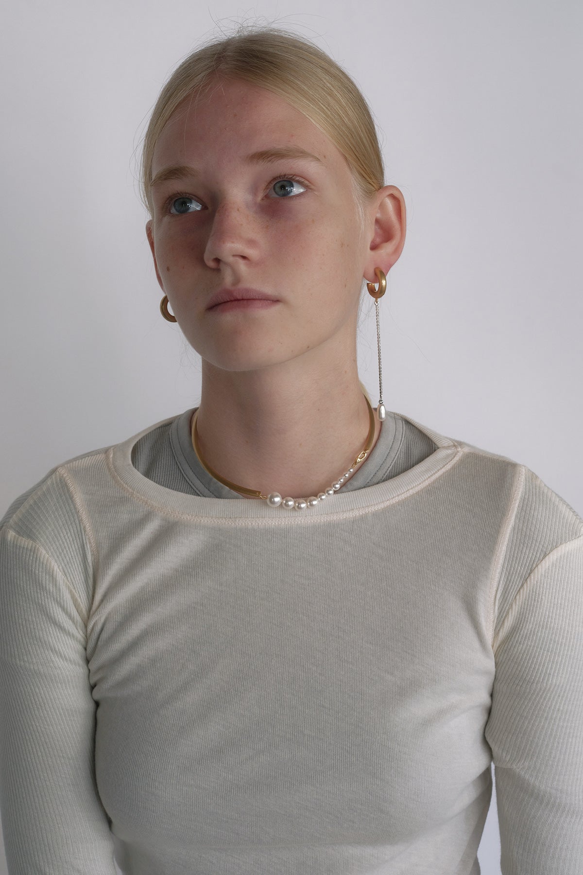 Teardrop Pearl Unbalanced Earrings【MWER240603】