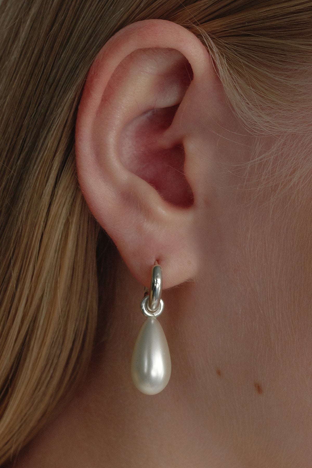 Teardrop Pearl Silver Earrings【MWER250103】